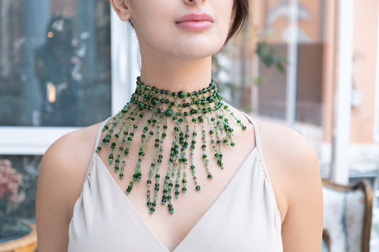 Retro Lily Choker ( Green )