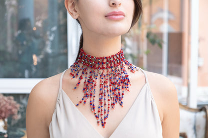 Retro Lily Choker ( Red )