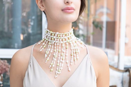 Retro chartrouse Pearl Choker